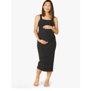 Beyond the Bump Beyond Yoga Icon Ruched Midi Dress Gray Size large